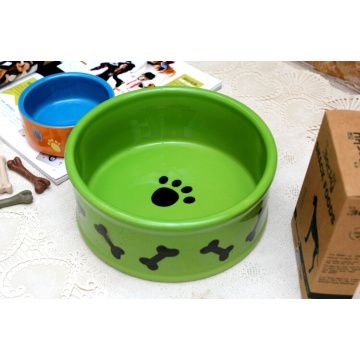 Haonai 8 inch big stoneware dog bowl dog fish dog feeder